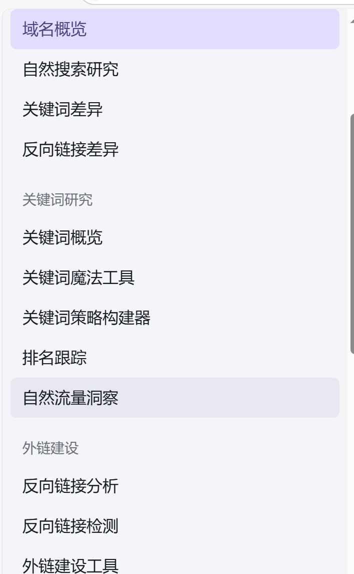 SEMrush 后台功能